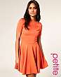 ASOS PETITE Tailored Short Sleeve Ponti Fit And Flare Dress
