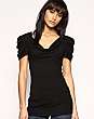 ASOS Pleat Sleeve Stitch Detail Top