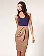 ASOS Ponte Colour Block Dress With Pleats