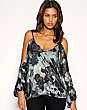 ASOS Rose Print Balloon Sleeve Top