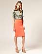 ASOS SALON High Waist Pencil Skirt With Seamed Detail