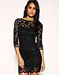 ASOS Slash Neck Lace Body Con Dress