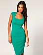ASOS Tailored Square Neck Seamed Ponti Pencil Dress