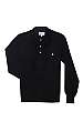 Black Cotton Scarf Neck Henley Knit by Vivienne Westwood