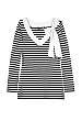 Black Stripey V Bow Long Sleeve T by Love Moschino