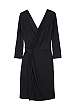 Black Whisper Weight Jersey Wrap Dress by DKNY