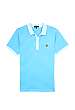 Blue Fine Stripe Jersey Polo by Lyle and Scott