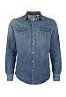 Blue Flannel Lined Washed Denim Shirt by Polo Ralph Lauren