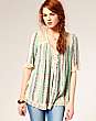 Darling Lace Trim Ditsy Floral Tunic Top
