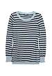 Grey Cotton Lurex Striped Sweater by DKNY