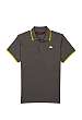 Grey Yellow Tipped Pique Polo by Robe di Kappa