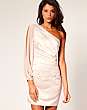 Lipsy Satin Dress With Fluted Chiffon Sleeve