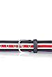 Navy Red Stripe Grosgrain Ribbon Belt By Andersons