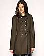 Oasis Wool Mix Grosgain Trim Military Coat