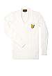 Off White Cotton Cable Cricket Knit by Lyle and Scott Archiv