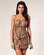 Rare Opulence Metallic Chiffon Knot Front Dress