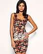 Rare Ruched Bust Printed Velvet Dress