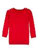 Red Gold Button Shoulder Sweater by Joseph
