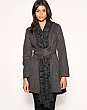 Ringspun Scarf Detail Cross Front Coat