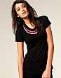 Ringspun T-Shirt With Crochet Necklace