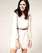 River Island Belted Chiffon & Lace Dress
