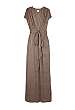 Split Sleeve Metallic Full Length Dress by Halston Heritage