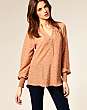 Warehouse Printed Blouse With Shirred Shoulders