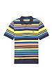 Yellow Orange Five Stripe Polo by Lyle and Scott